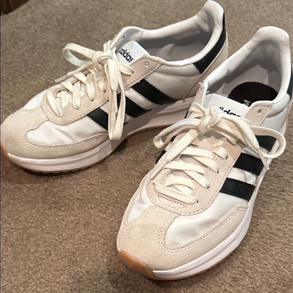 Adidas White and Black Cloudfoam Sneakers